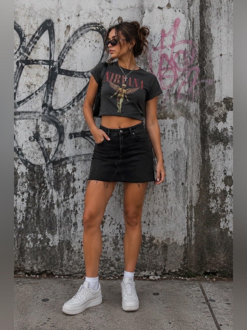 🖤 Old Navy High Waisted Black Denim Stretchy Mini Skirt